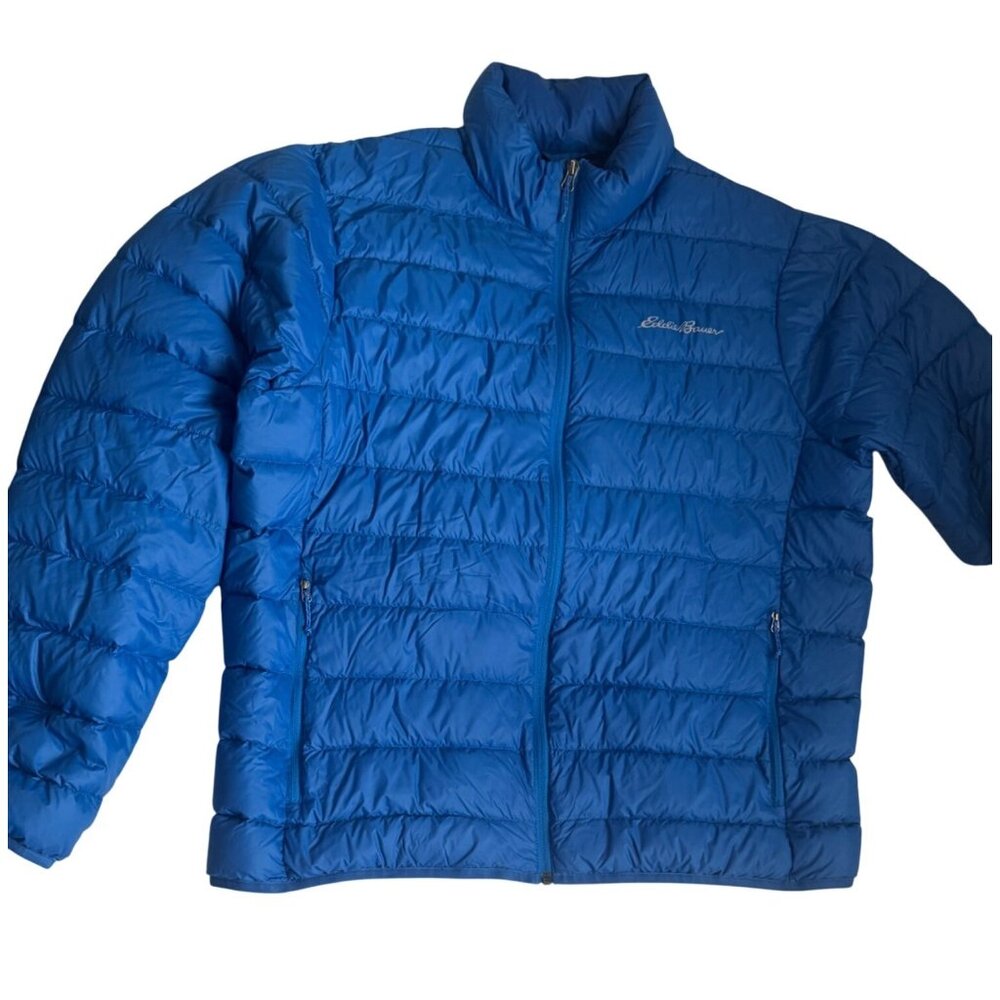 Eddie Bauer Mens Size XL Blue Puffer Jacket Nylon & Polyester